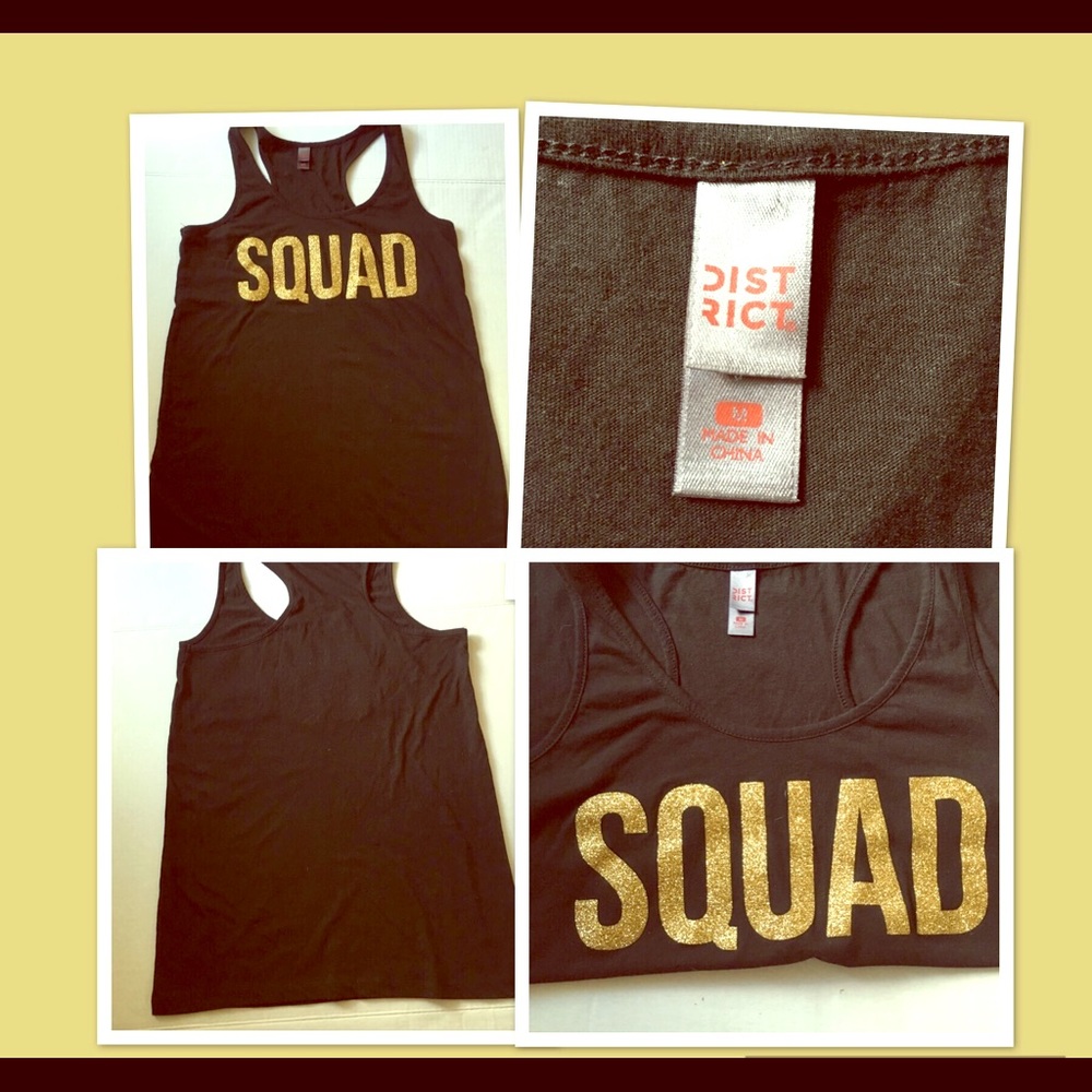 District Black tank Sparkle “SQUAD”Sz M